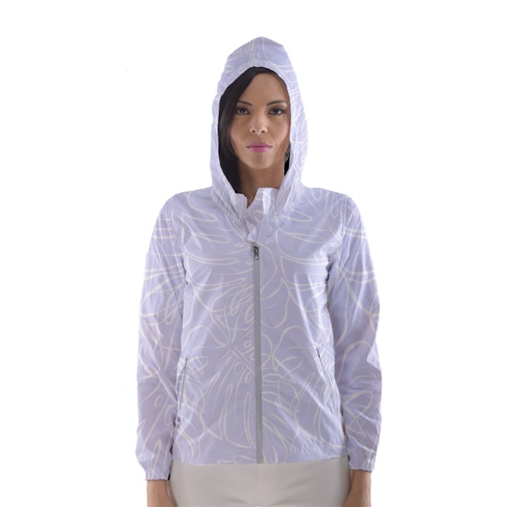 Tropical Monstera Women s Hooded Windbreaker