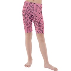 Pink Monstera Kids  Mid Length Swim Shorts by ConteMonfrey