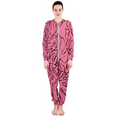 Pink Monstera Onepiece Jumpsuit (ladies) by ConteMonfrey