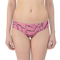 Pink Monstera Hipster Bikini Bottoms by ConteMonfrey