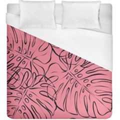 Pink Monstera Duvet Cover (king Size) by ConteMonfrey