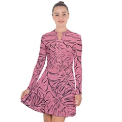 Pink Monstera Long Sleeve Panel Dress by ConteMonfrey