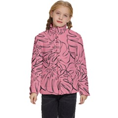 Pink Monstera Kids  Puffer Bubble Jacket Coat by ConteMonfrey