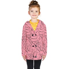 Pink Monstera Kids  Double Breasted Button Coat by ConteMonfrey