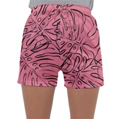 Pink Monstera Sleepwear Shorts by ConteMonfrey