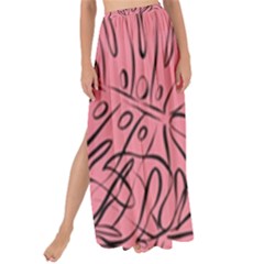 Pink Monstera Maxi Chiffon Tie-up Sarong by ConteMonfrey