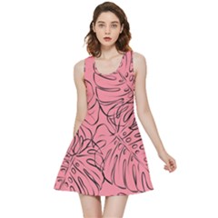 Pink Monstera Inside Out Reversible Sleeveless Dress by ConteMonfrey