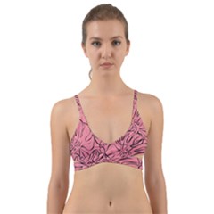 Pink Monstera Wrap Around Bikini Top by ConteMonfrey