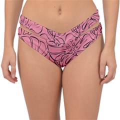 Pink Monstera Double Strap Halter Bikini Bottoms by ConteMonfrey