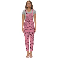 Pink Monstera Women s Pinafore Overalls Jumpsuit by ConteMonfrey