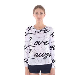 Live Love Laugh Monstera  Women s Long Sleeve T-shirt