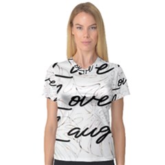 Live Love Laugh Monstera  V-neck Sport Mesh T-shirt