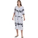 Live love laugh Monstera  Women s Cotton 3/4 Sleeve Night Gown View1