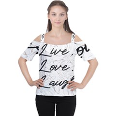 Live Love Laugh Monstera  Cutout Shoulder T-shirt