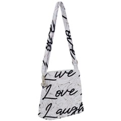 Live Love Laugh Monstera  Zipper Messenger Bag