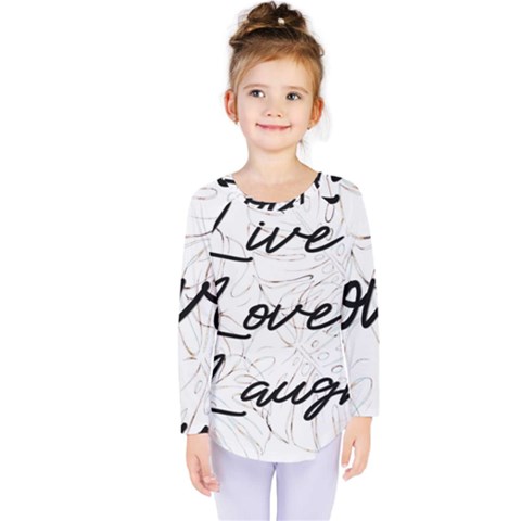 Live Love Laugh Monstera  Kids  Long Sleeve T-shirt by ConteMonfrey