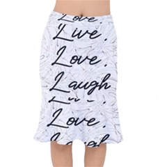 Live Love Laugh Monstera  Short Mermaid Skirt by ConteMonfrey