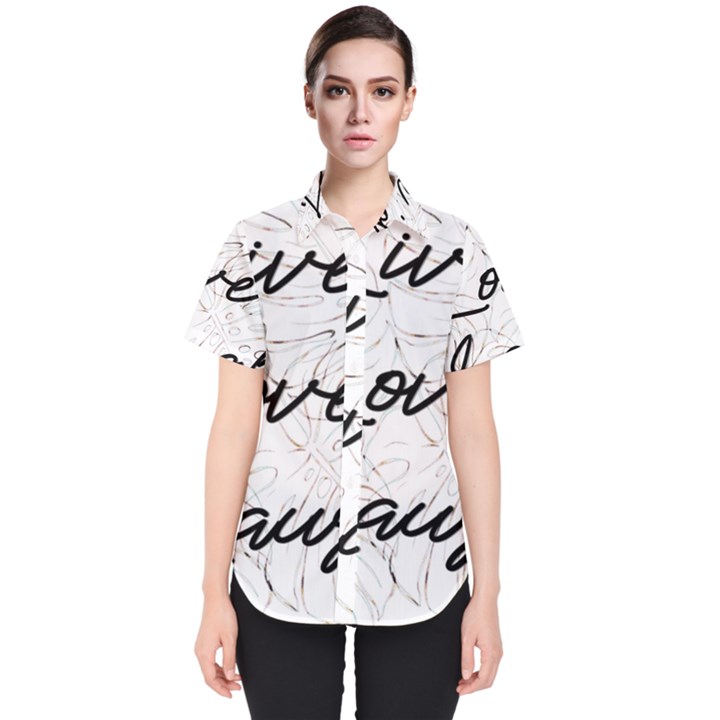 Live love laugh Monstera  Women s Short Sleeve Shirt