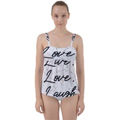 Live Love Laugh Monstera  Twist Front Tankini Set