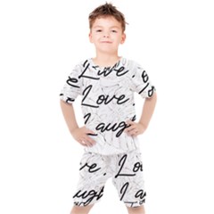 Live Love Laugh Monstera  Kids  T-shirt And Shorts Set