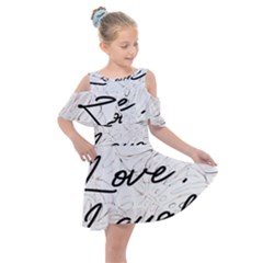 Live Love Laugh Monstera  Kids  Shoulder Cutout Chiffon Dress