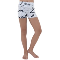 Live Love Laugh Monstera  Kids  Lightweight Velour Yoga Shorts