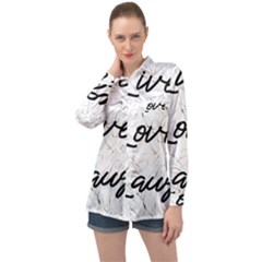 Live Love Laugh Monstera  Long Sleeve Satin Shirt