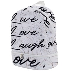 Live Love Laugh Monstera  Zip Bottom Backpack by ConteMonfrey