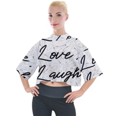 Live Love Laugh Monstera  Mock Neck T-shirt by ConteMonfrey