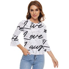 Live Love Laugh Monstera  Bell Sleeve Top