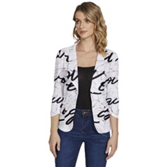 Live Love Laugh Monstera  Women s One-button 3/4 Sleeve Short Jacket by ConteMonfrey