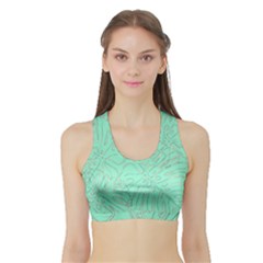 Ocean Monstera Sports Bra With Border by ConteMonfrey