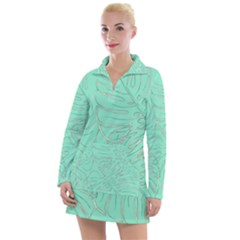 Ocean Monstera Women s Long Sleeve Casual Dress by ConteMonfrey