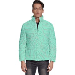 Ocean Monstera Men s Puffer Bubble Jacket Coat