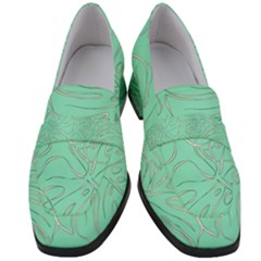 Ocean Monstera Women s Chunky Heel Loafers by ConteMonfrey