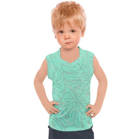 Ocean Monstera Kids  Sport Tank Top by ConteMonfrey