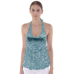 Monsteras Tie Back Tankini Top