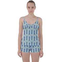 Blue King Pineapple  Tie Front Two Piece Tankini by ConteMonfrey