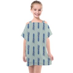 Blue King Pineapple  Kids  One Piece Chiffon Dress by ConteMonfrey