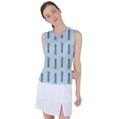 Blue King Pineapple  Women s Sleeveless Sports Top by ConteMonfrey