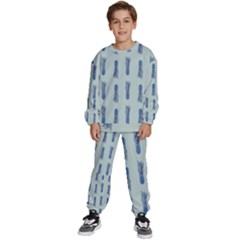 Blue King Pineapple  Kids  Sweatshirt Set by ConteMonfrey