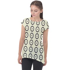 Sharp Circles Cap Sleeve High Low Top by ConteMonfrey