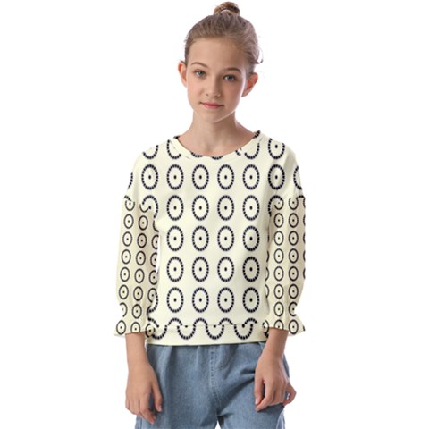 Sharp Circles Kids  Cuff Sleeve Top by ConteMonfrey