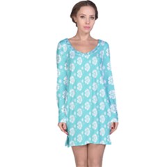 Spring Happiness Blue Ocean Long Sleeve Nightdress by ConteMonfrey