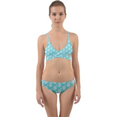 Spring Happiness Blue Ocean Wrap Around Bikini Set by ConteMonfrey