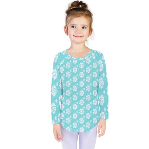 Spring Happiness Blue Ocean Kids  Long Sleeve T-shirt by ConteMonfrey