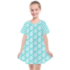 Spring Happiness Blue Ocean Kids  Smock Dress