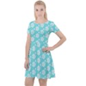 Spring Happiness blue ocean Cap Sleeve Velour Dress  View1