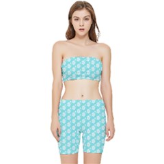 Spring Happiness Blue Ocean Stretch Shorts And Tube Top Set by ConteMonfrey