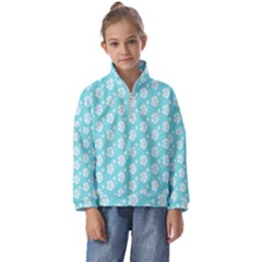 Spring Happiness Blue Ocean Kids  Half Zip Hoodie